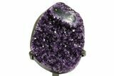 Sparkling Amethyst Geode with Metal Stand - Uruguay #372994-1